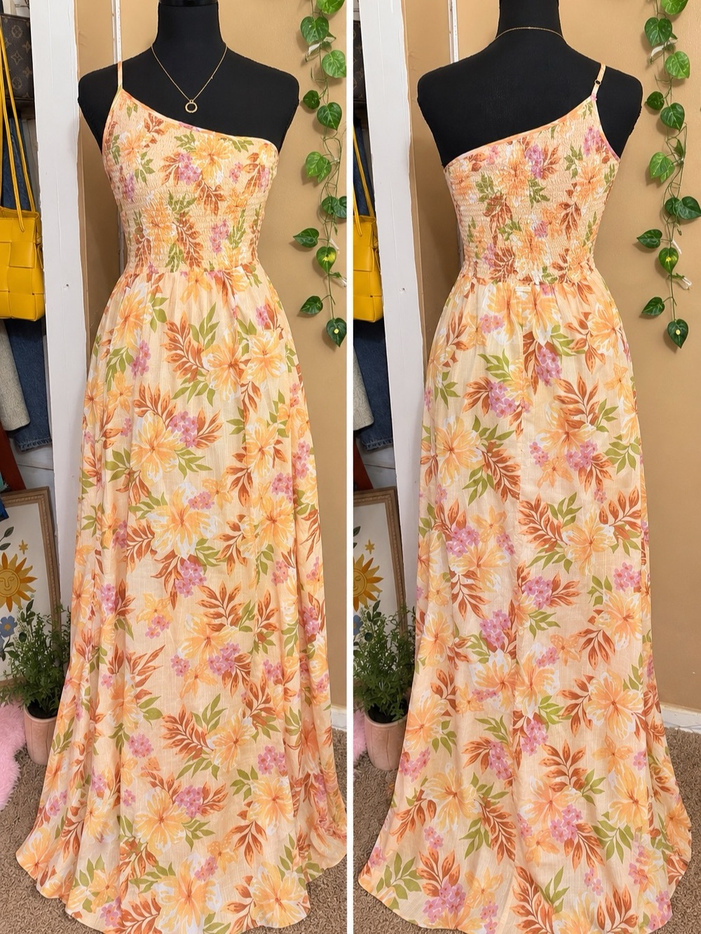 Billabong Floral One Shoulder Dress S/P